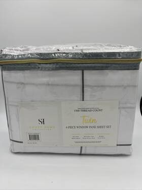 Sweet Home Collection 842491101701 1500 Thread Count Twin 4-piece Window Pane Sheet Set Free Ship
