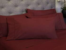Sweet Home Collection 842491113513 6 Piece 1800 Count Olivia Branch Microfiber Bedroom Sheet Set Queen Burgundy