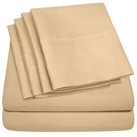 Sweet Home Collection 842491125707 6 Piece 1500 Supreme Brushed Microfiber Deep Pocket Sheet Set-2 Ex