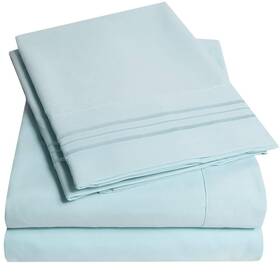 Sweet Home Collection 842491125905 1500 Supreme Extra Soft Rv Short Queen Sheets Set Light Blue - Lu Sweet Home Collection 842491125905 1500 Supreme Extra Soft Rv Short Queen Sheets Set Light Blue - Lu