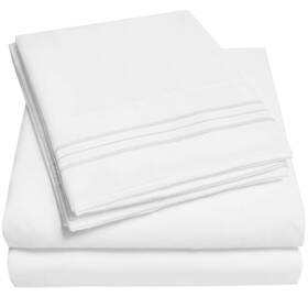 Sweet Home Collection 842491126032 1500 Supreme Extra Soft Split King Sheets Set White - Luxury Bed