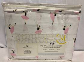 Sweet Home Collection 842491137472 4pc 1500 Supreme Ballerinas Sheet Set Full