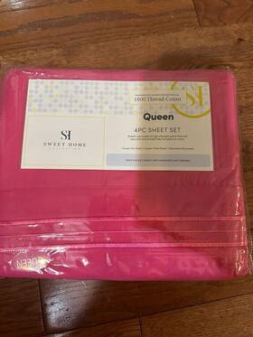 Sweet Home Collection 842491161866 - Fuchsia/pink Queen Sheet Set Nwt
