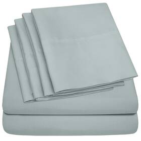 Sweet Home Collection 842491162108 6 Piece Bed Sheet Set Queen Slate