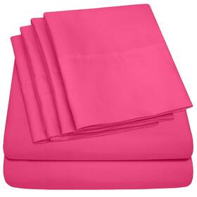 Sweet Home Collection 842491162177 6 Piece Bed Sheet Set Full Fuschia