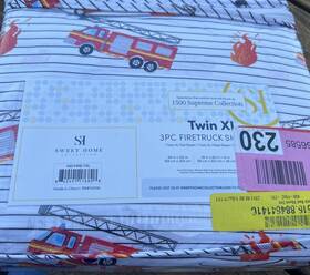 Sweet Home Collection 842491176808 Fire Engine Truck Kids Sheet Set Twin Xl 3pc Never Opened