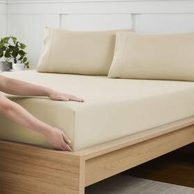 Sweet Home Collection 842491187873 King Size Fitted Sheet Only With Full Elastic And Built In Corner Straps