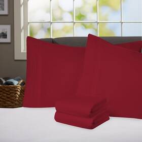 Msh-1800-k-burg Sweet Home Collection Supreme 1800 Series 4pc Bed Sheet Set King Burgundy