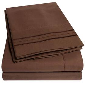 Ns-1500q-brwn Sweet Home Collection 1500 Supreme Queen Sheet Sets Brown - Luxury Hotel Bed Sheets And