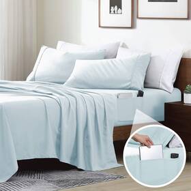 Swift Home 840970138828 Smart Sheets Ultra Soft Brushed Microfiber 4piece Sheet Set Fitted Bed Wit