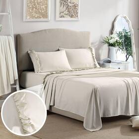 Swift Home 840970151377 Ultra-soft Elegant 2-inch Ruffled Hem Design On Flat Sheet And Pillowcases R Swift Home 840970151377 Ultra-soft Elegant 2-inch Ruffled Hem Design On Flat Sheet And Pillowcases R