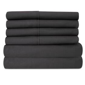 1600 Tacgo 841917100359 Luxury Home Super-soft Series 4 Pc Sheet Set Black Twin