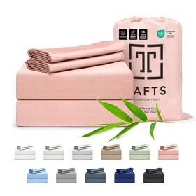 Tafts 091952773746 100% Viscose Sheets Twin Size Bed Sheet Set 17 Inch Deep Pockets Luxuri