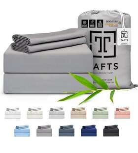 Tafts 445032939998 Bamboo Sheets Queen Size Bed 5 Piece Set Pure 100% Organic Tafts 445032939998 Bamboo Sheets Queen Size Bed 5 Piece Set Pure 100% Organic