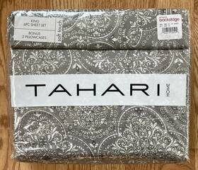 102223 Tahari Home 6 Pc King Sheet Set Soft Touch Inch Dekan Griffin Gray Nwt 102223 Tahari Home 6 Pc King Sheet Set Soft Touch Inch Dekan Griffin Gray Nwt