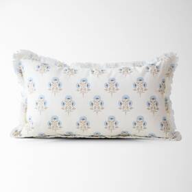 Tajik Home 609137868004 Henrietta Petite Fleur Block Print Pillow Cover 100% Cotton Decorative T