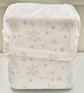 Target 198101057778 Wondershop Christmas Flannel Sheet Set Ivory Snowflake King