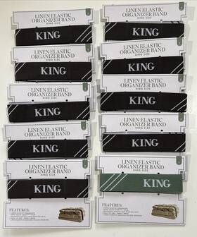 Target 681066123904 Set Of 10 Bullseye Linen Elastic Organizer Bands King New 2025