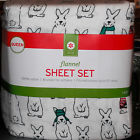 Target Queen Flannel Sheet Set Bunnies With Hats Sweaters Pattern New In Package 490622610280