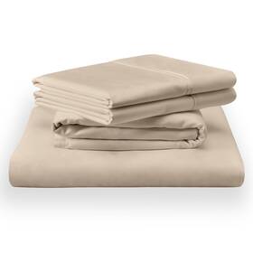 40100231 Tempur-pedic Classic Cotton Sheet Set Sandstone - Twinxl