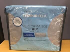 Tem-1 Tempur-pedic Performance Air King Top Sheet And Pillowcase Silver Sconce New Read