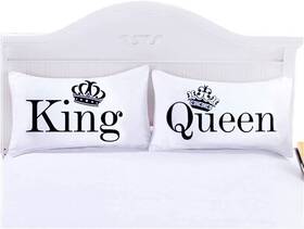 Thafewky Pillowcase 021071967580 2 Pcs His And Hers Matching Couple Pillowcases Crown Queen King Ro