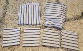 The Big One 081806569939 Full-sized Sheets With 4 Matching Pillowcases Blue And White Striped