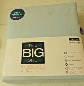 The Big One 400184203752 Dorm Bed Extra Soft Twin Xl Long Sheet Set Lt Blue Nip Deep