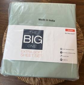 The Big One 400381779388 Extra Soft Sheet Set Sage Green 4-piece Deep Fit Queen Size New