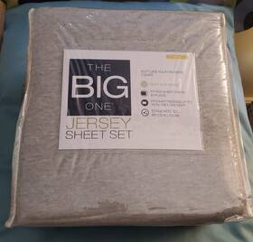 The Big One 400461069958 Jersey Sheets Full Size Heather Grey New In Package