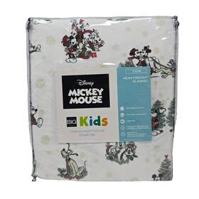 The Big One 400691654351 Disney Mickey Mouse Kids Heavyweight Flannel Sheet 3 Piece Twin Set New
