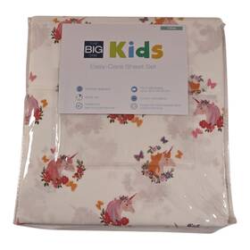 The Big One 400721075804 Kids Twin Easy-care 3-piece Sheet Set Unicorn Print 60% Cotton
