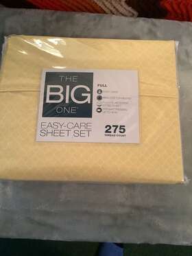 The Big One 400950543709 Easy Care Sheet Set Full Size Yellow Trellis New In Package