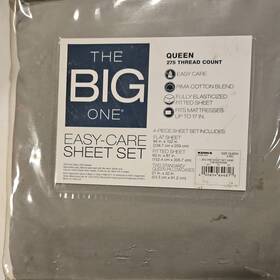 71bos27ssqn The Big One Easy Care 275 Thread Count Sheet Set Gray