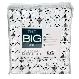 83b0s27psqn The Big One Queen Sheet Set White Black Geometric Easy Care Cotton Poly 275 Tc 83b0s27psqn The Big One Queen Sheet Set White Black Geometric Easy Care Cotton Poly 275 Tc