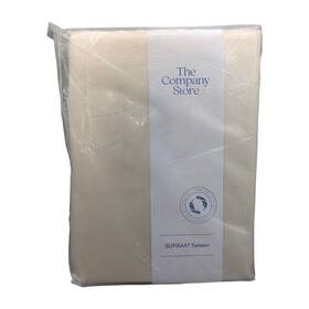 The Company Store 191691005747 Premium Smooth Supima Cotton Wrinkle-free Sateen Flat Bed Sheet - Ivory King