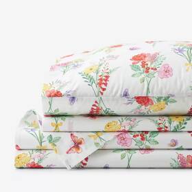 The Company Store 445037147107 Kids Butterflies And Flowers Multi-colored Organic Cotton Percale Twin S The Company Store 445037147107 Kids Butterflies And Flowers Multi-colored Organic Cotton Percale Twin S