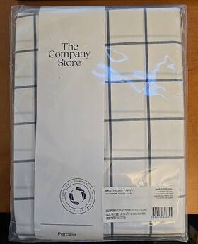 50636b-t-navy The Company Store Block Plaid Navy Twin Fitted Sheet 50636b-t-navy The Company Store Block Plaid Navy Twin Fitted Sheet