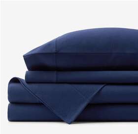 50703l The Company Store Cotton Easy-care Jersey Knit Bed Sheet Set-queen
