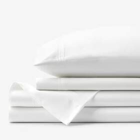 The Company Store 705353018749 Legends Luxury White Egyptian Cotton Sateen Twin Sheet Set