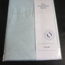 The Company Store 840012738924 Cotton Pale Blue Percale Twin Xl Sheet Set