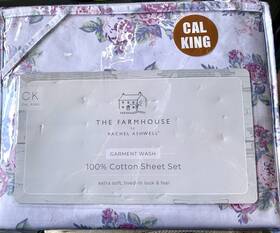 Rn89134 The Farmhouse By Rachel Ashwell New 4 Pc King Sheet Set Flower Flowers Roses