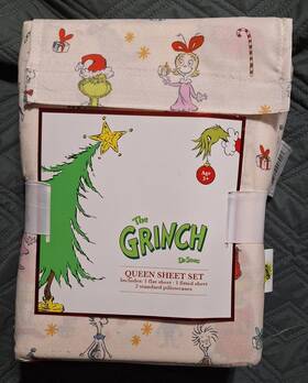The Grinch 073558908913 Nwt Dr. Seuss 4-piece Queen Size Sheet Set Christmas Holiday Bedding The Grinch 073558908913 Nwt Dr. Seuss 4-piece Queen Size Sheet Set Christmas Holiday Bedding