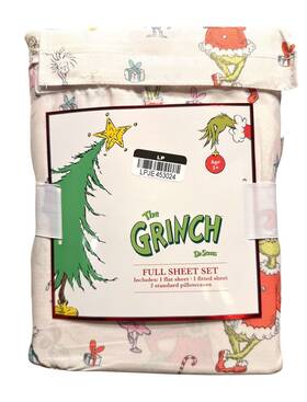 94467920 The Grinch 4-piece Full Sheet Set Christmas Holiday Bedding Dr. Seuss New 94467920 The Grinch 4-piece Full Sheet Set Christmas Holiday Bedding Dr. Seuss New