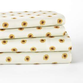 2107547 The Lakeside Collection Sunflower Bedding Sheet Set With Coordinating Pillow Cases - King 4 Pieces
