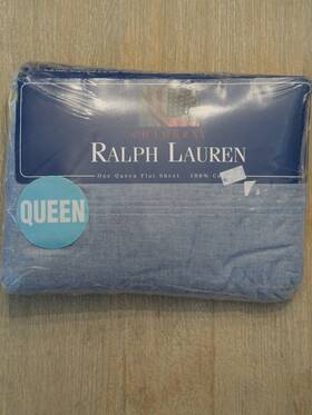 Fwa012 The Ralph Lauren Home Collection Nip Vintage Queen Flat Sheet Cotton Chambray Blue Denim Look Fwa012 The Ralph Lauren Home Collection Nip Vintage Queen Flat Sheet Cotton Chambray Blue Denim Look
