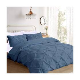 The Social Chef 243890172498 Pinch Pleated 3pc Duvet Cover Set 100% Egyptian Cotton 1000 Thread Count Zipp