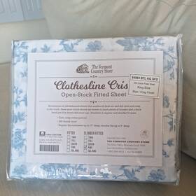 84993 The Vermont Country Store Clothesline Crisp Open Stock Fitted Sheet King Blue Floral 84993 The Vermont Country Store Clothesline Crisp Open Stock Fitted Sheet King Blue Floral