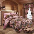 The Woods Cal King Size Pink Camo Bedding 7 Pc Set Comforter Sheet Camouflage Cabin 799928148566
