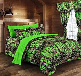 Dps118-4k The Woods King Green Camouflage 6-piece Sheet Set Soft Microfiber - 4 Pillowcases